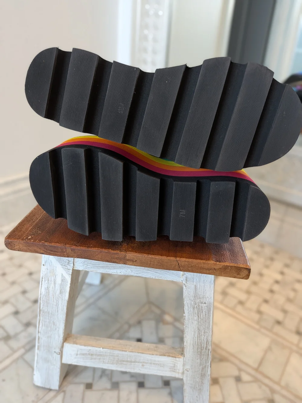 NWOT Women’s 7 Club Exx Rainbow Platform Ankle Boots NEVER WORN